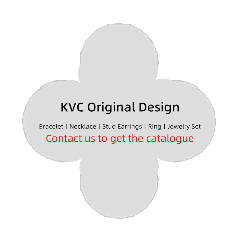 KVC Original Designer Jewelry Set Double Sided Four Leaf Clover Pendant Bracelet Titanium Steel Necklace Studs Earrings Suit