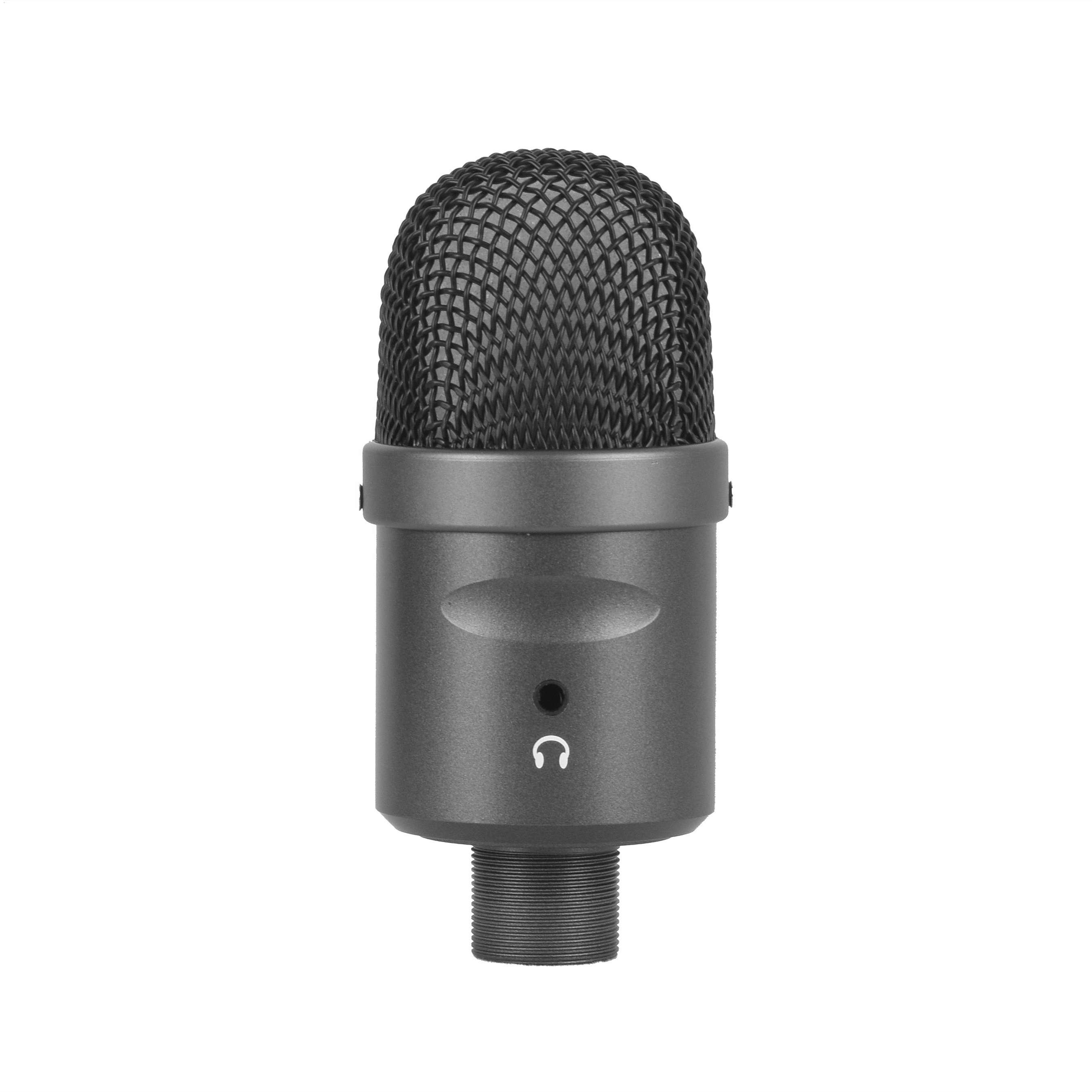 Berani BL-806 Newest Design Custom Double Cartridges Microphone Black Gift Box Flash Light Wired Pc,mobile Phone Support -