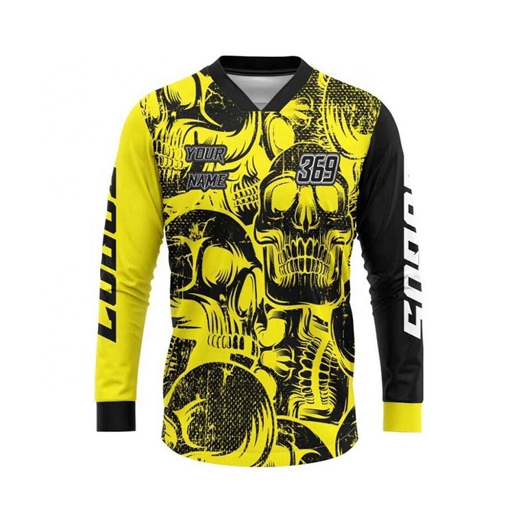 Wholesale sublimated motocross jerseys racing shirt blank custom plain long sleeve motorcycle jersey