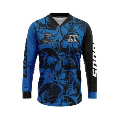 Wholesale sublimated motocross jerseys racing shirt blank custom plain long sleeve motorcycle jersey