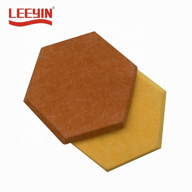 Recyclable PET Panel High Density Sound Absorption Polyester 3D Wall Panel Theatre Hexagon Acoustic Panels