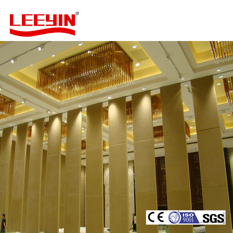 Interior Hotel Movable Soundproof Door Room Dividers Partition Wooden Office Partition