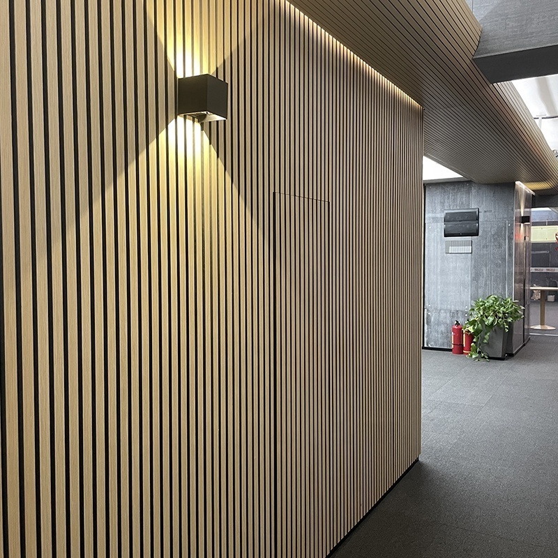 wood slatted acoustic wood veneer wall panel veneer wood veneered panel for wall