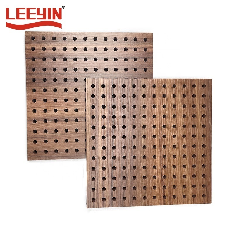 Sound Insulation Fireproof Timber Paneles Acusticos Ceiling Wall Wooden Acoustic Panels Perforated Wood Panels