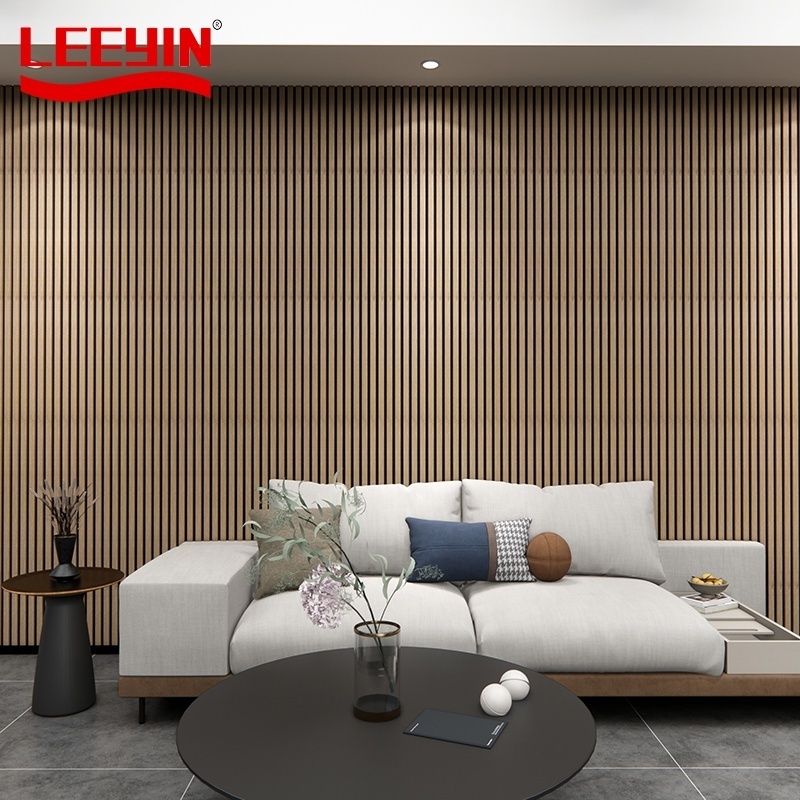 100% Sustainable Wood Slat Wall Panels Wooden Panel Ceiling for Apartment Hotel Decoration Slat Accent Wall Akupanel