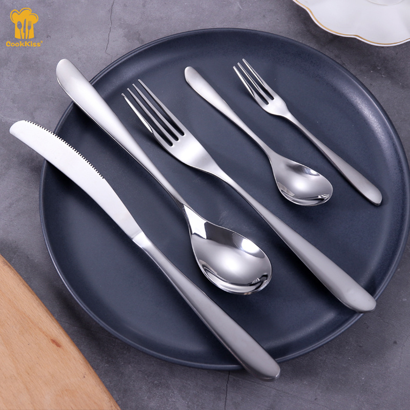 A16 Factory Price 18 10 Metal Tableware Restaurant Silver Cutlery Stainless Steel Flatware Set