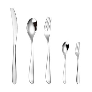 A16 Factory Price 18 10 Metal Tableware Restaurant Silver Cutlery Stainless Steel Flatware Set