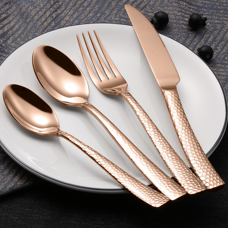 Premium Novelty C07 Luxury Stainless Steel Knife Spoon And Fork Elegant Cutlery Set