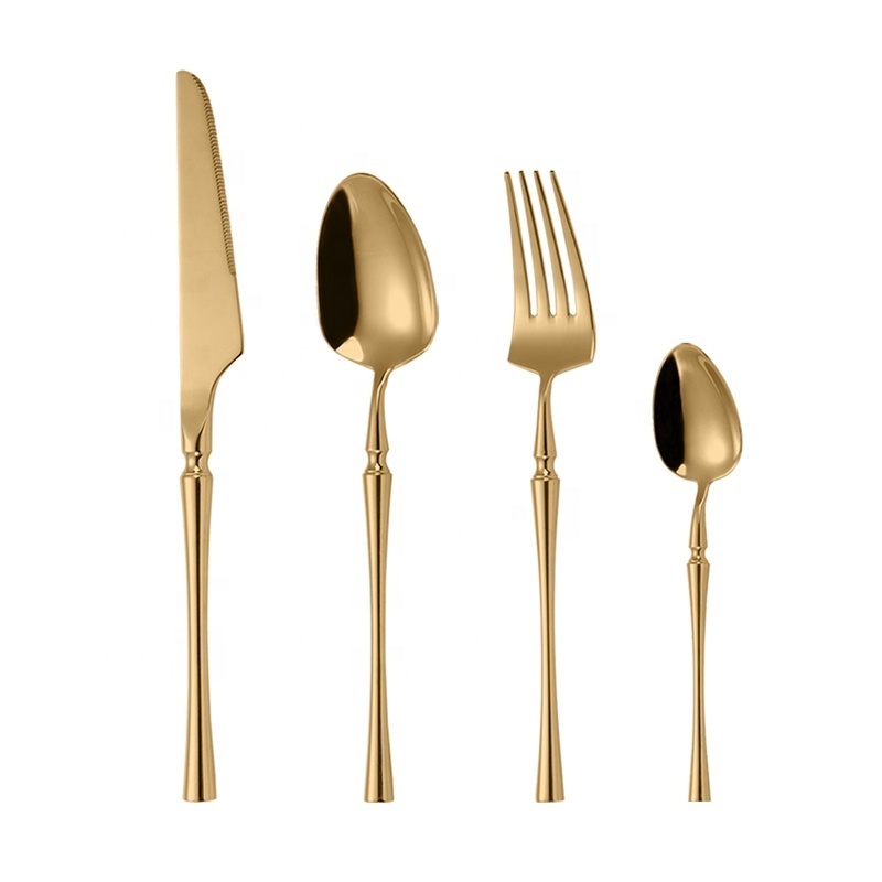 Custom High Quality Luxury Gold Stainless Steel Eco Friendly 18/10 Metal Wedding Cutlery