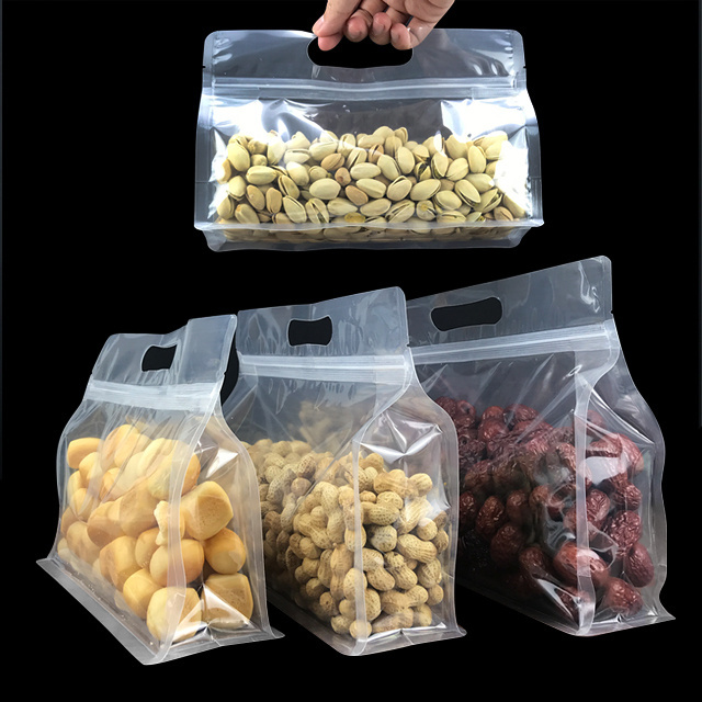 In Stock PET Transparent Stand Up Pouch Zip Lock Plastic BagsFood Spice Powder Packaging Pouch for Food