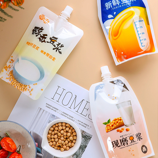 Custom Printing Plastic Liquid Packaging Stand Up Drink Pouch with Spout Refill Squeeze Baby Food Juice Spout Pouch Bag