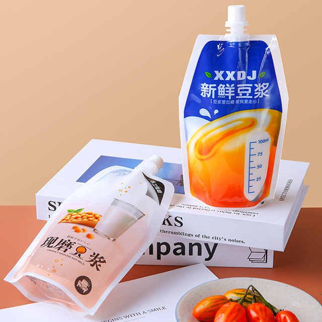 Custom Printing Plastic Liquid Packaging Stand Up Drink Pouch with Spout Refill Squeeze Baby Food Juice Spout Pouch Bag