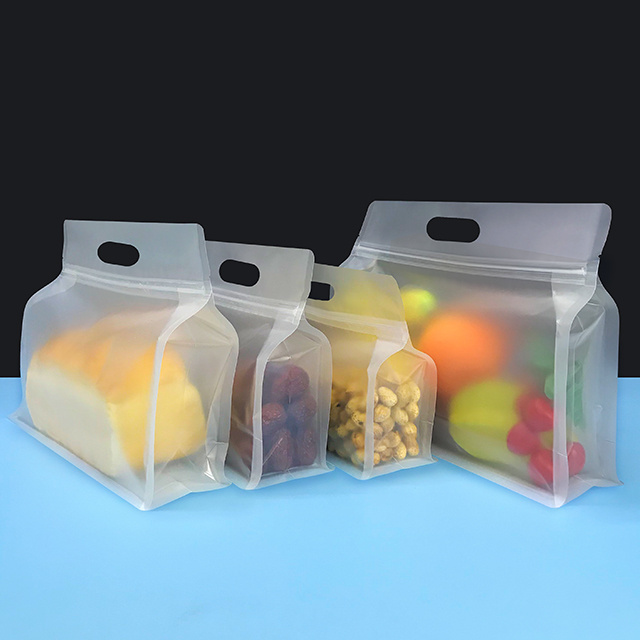 In Stock PET Transparent Stand Up Pouch Zip Lock Plastic BagsFood Spice Powder Packaging Pouch for Food