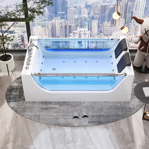 Two People Modern freestanding home Use waterfall Spa Bathtub  Bathroom high-end Acrylic Aqua Massage Whirlpool Bath Tub