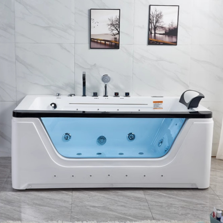 Luxury high-end 1 Person Stand alone indoor Hot Bath Tub Air Bubble Massage Jet Whirlpool Spa Jacuzzii Bathtub