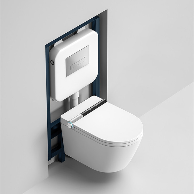 2024 Smart inodoro intelligent toilet wall hung electric automatic ceramic hang smart wc toilet built in water tank with bidet