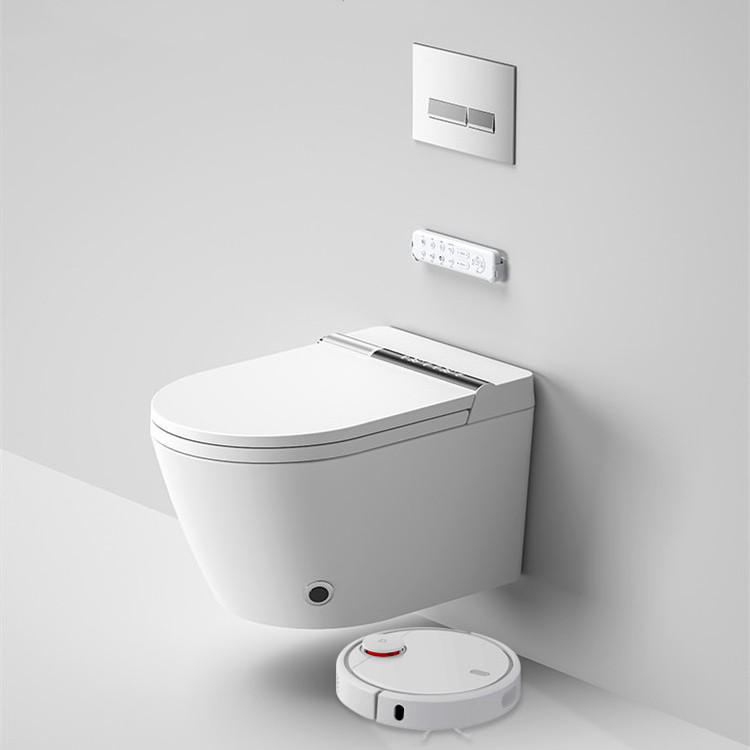 2024 Smart inodoro intelligent toilet wall hung electric automatic ceramic hang smart wc toilet built in water tank with bidet