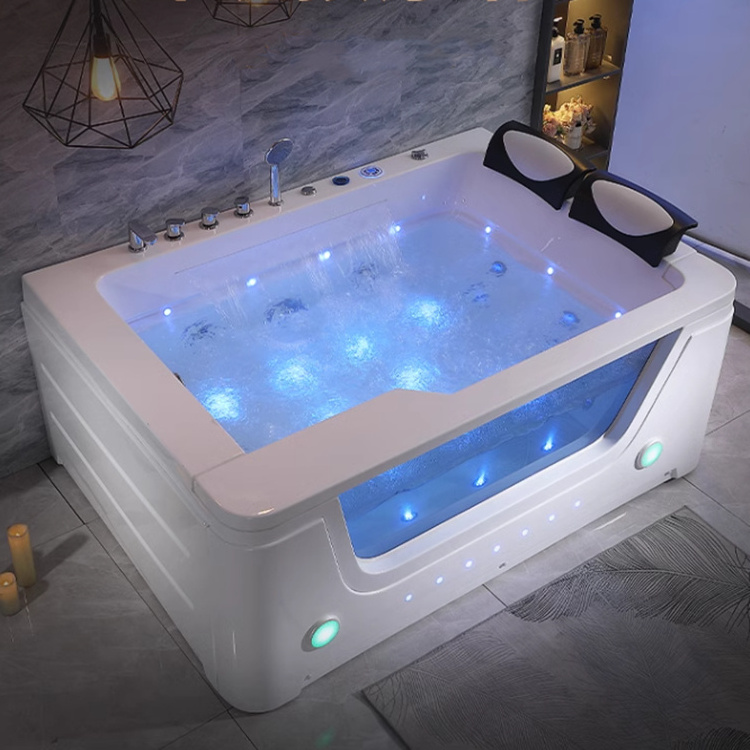 Luxury high-end  2 Person Stand alone indoor Hot Bath Tub Air Bubble Massage Jet Whirlpool Spa Bathtub