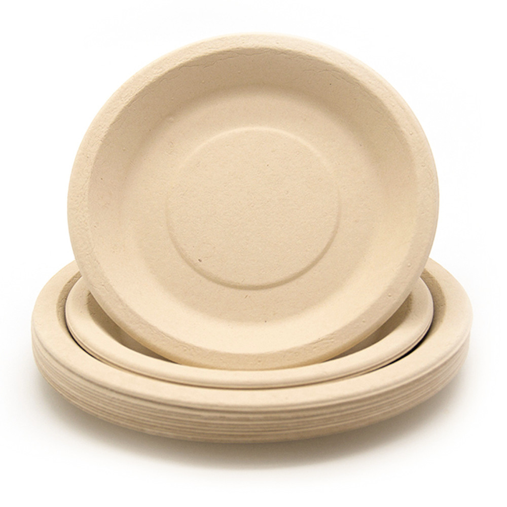 9 Inch 100% Compostable Biodegradable Disposable Bagasse Sugarcane Paper Plates