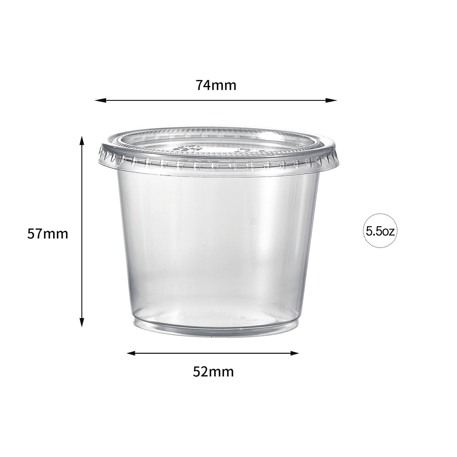 2 Ounce Clear Plastic jello shot cups with lids Containers with Snap on Leak-Proof Lids