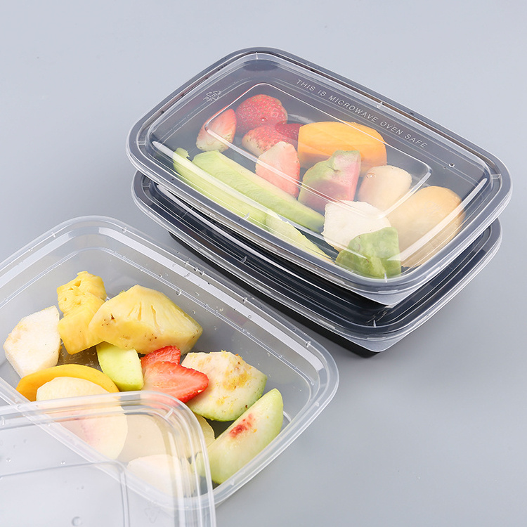 1000ml Rectangular disposable food packaging container plastic tiffin box takeaway bento box