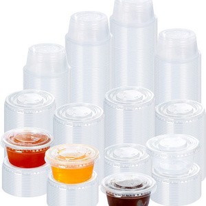 2 Ounce Clear Plastic jello shot cups with lids Containers with Snap on Leak-Proof Lids