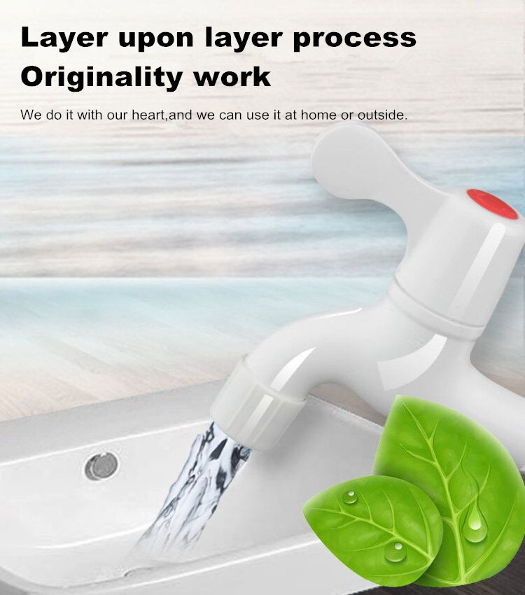 LESSO Easy Installation durable Sink Basin tap white pvc quick connect washing machine bathroom plastic water faucet