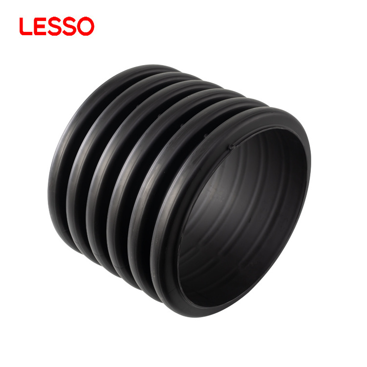 LESSO sewage discharge plastic culvert pipe hdpe double wall 12 24 inch corrugated drain pipe