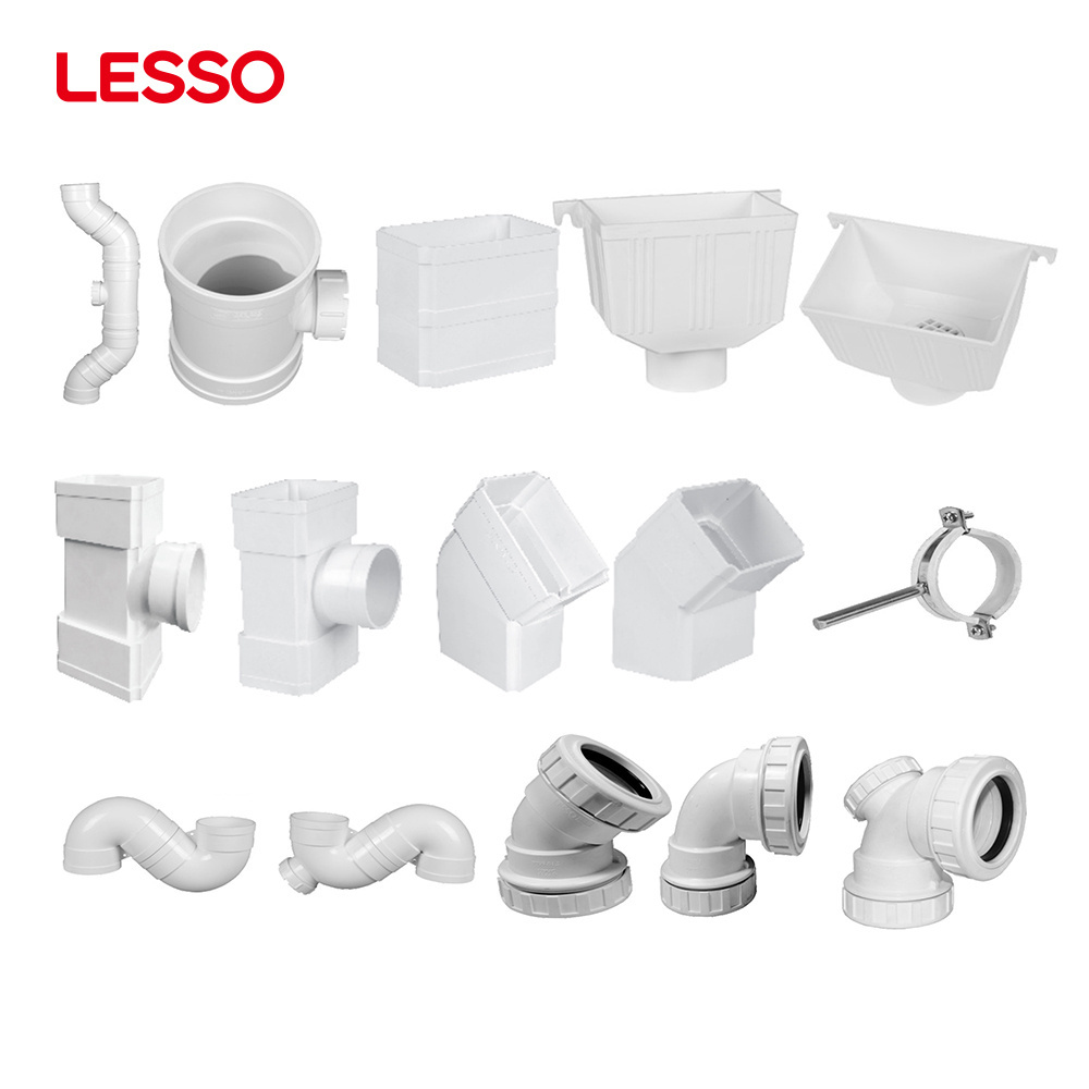 LESSO China customizable Corrosion Resistance ISO 3633 GB/T 5836 2 3T plastic white pvc-u Drainage pipe fittings Tensioner