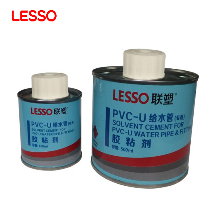 LESSO high quality corrosion resistance sanitary plastic pipe pvc water solvent cement 100 500ml