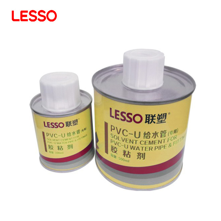 LESSO high quality corrosion resistance sanitary plastic pipe pvc water solvent cement 100 500ml