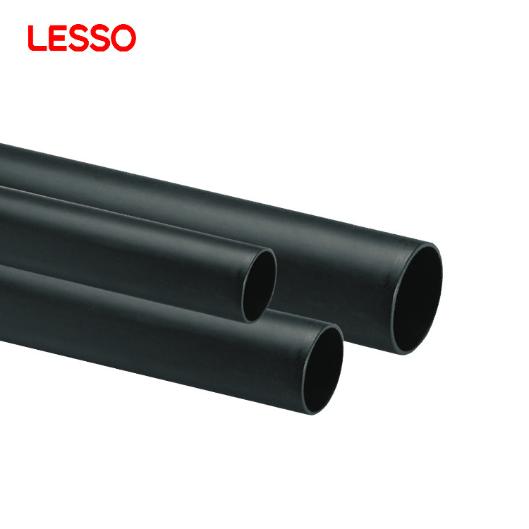 LESSO Light weight drainage system pipe corrosion resistance plastic black hdpe pipe 3 inch 110 140mm