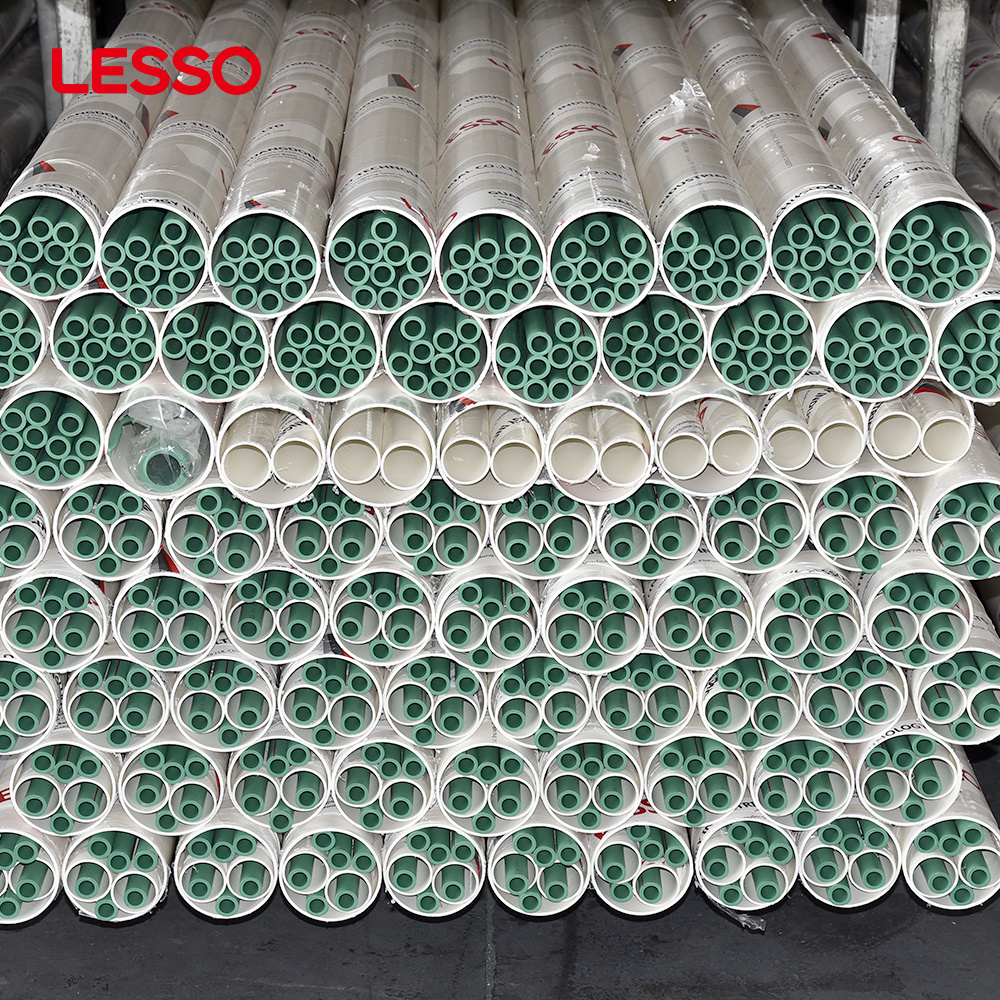 LESSO factory wholesale all sizes ppr pipes manufacturers ppr water supply pipe for liquids transportation