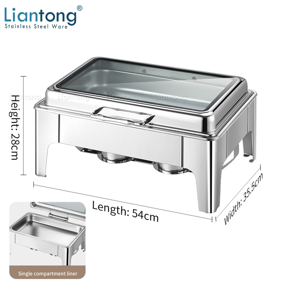 Rectangular Luxury Commercial Chafing Dish Hotel Buffet Party Wedding Catering Equipment Food Warmer Chafer Set Chafing Dish