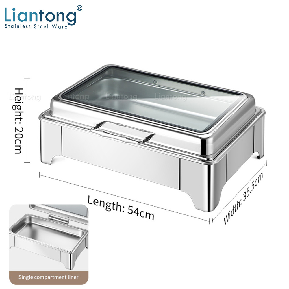 Rectangular Luxury Commercial Chafing Dish Hotel Buffet Party Wedding Catering Equipment Food Warmer Chafer Set Chafing Dish