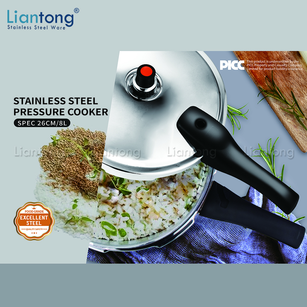 Liantong Factory Multi Functional Commercial Stainless Steel 201 304 Gas Induction Pressure Cooker