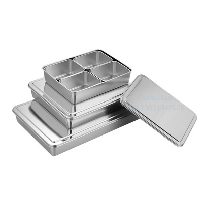 Factory stainless steel 4 6 8 compartment spice jar seasoning box container storage set Japanese Bento Box