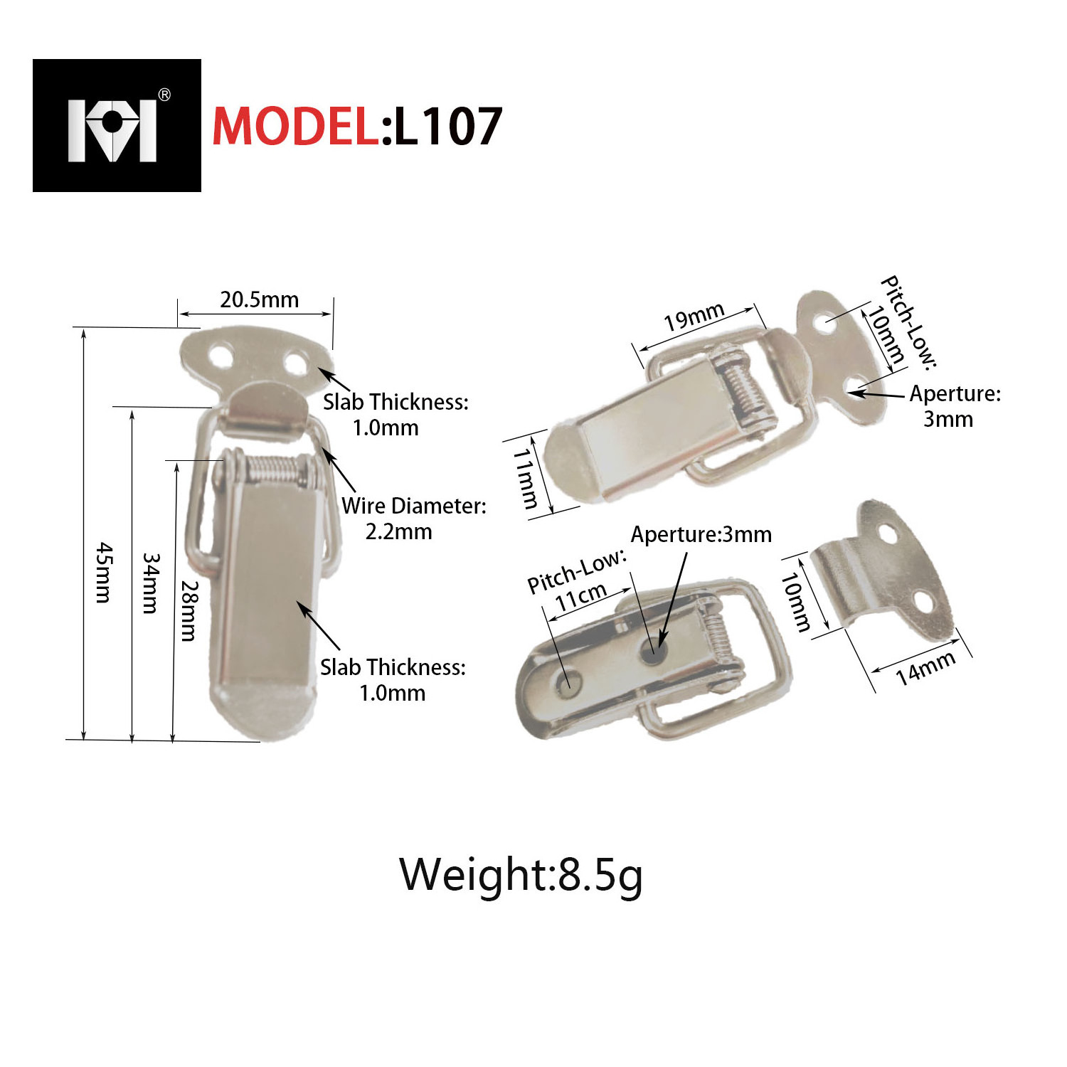 Factory directly  stainless steel  suitcase buckle spring loaded latch hasp toggle latch  for container