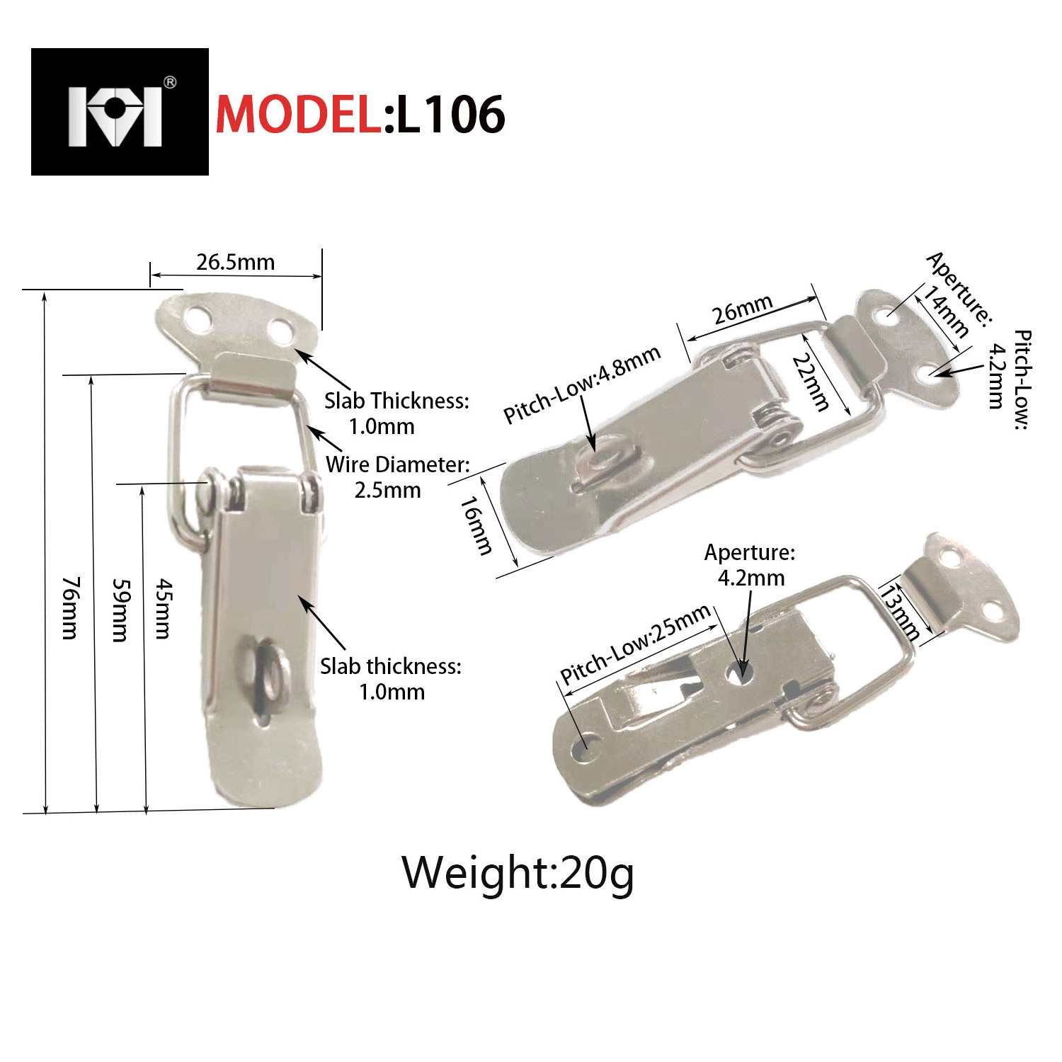 Mini flight case hasp custom heavy duty metal stainless steel adjustable clamp toggle latch hasp lock