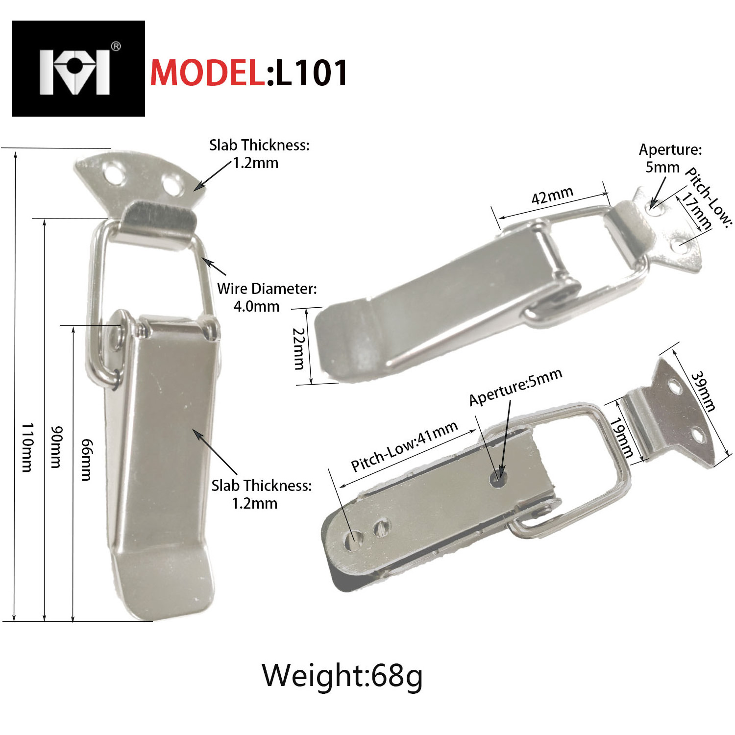 Quick release cabinet lockable latch type heavy duty truck steel spring toggle latch