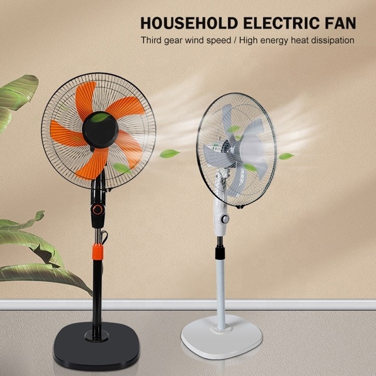 Energy Saving Air Cooler Fan Three Gear Key Switch 16inch 5 Blades PP Wind Blade Electric Floor Fan