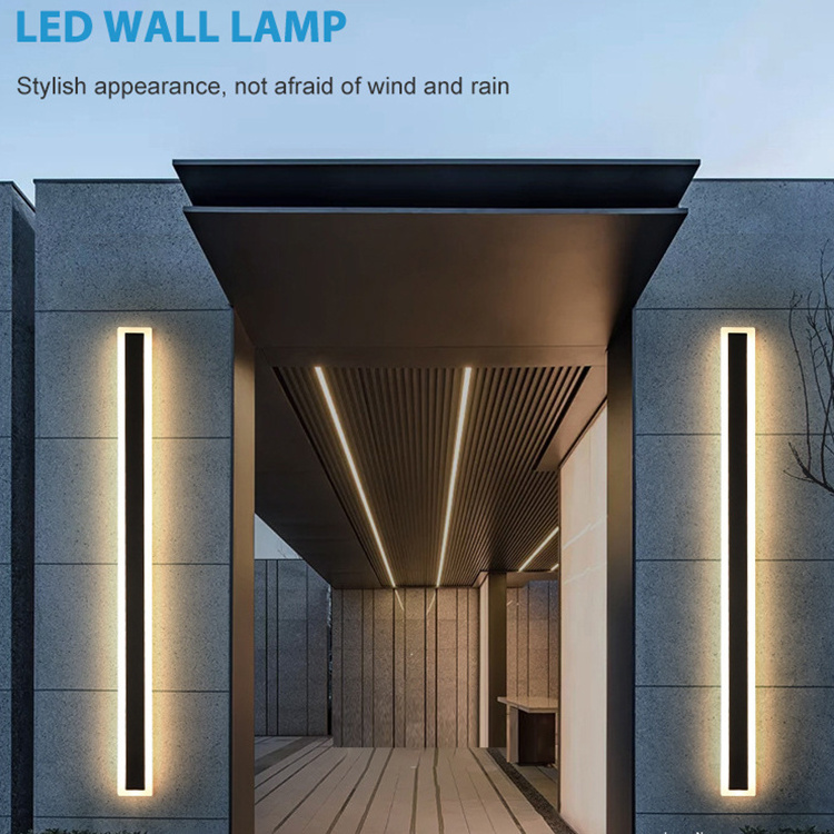 Acrylic Exterior Linear Strip Wall Lamps Garden Sconce 7w 8w 13w 15w 24w 30w 35w 45w 50w Long Led Wall Light