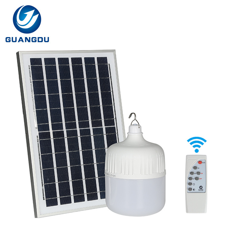 Rechargeable Long Working Time Waterproof Ip65 150w 200w 300w Outdoor Led Solar Light Bulb With Solar Panel