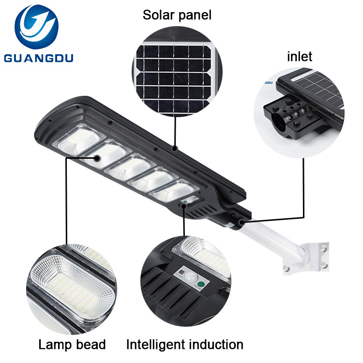 Outdoor Waterproof IP65 ABS Road Lamp Solar Light 50w 100w 150w 200w 250w 300w Integrated All In One Led Solar Street Light