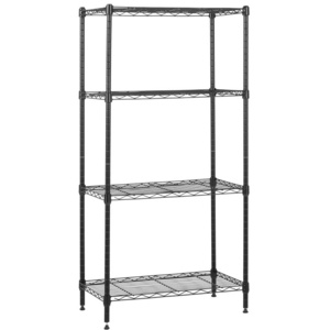 4 Tier Wire Shelving Metal Storage Rack Adjustable Shelves Standing Storage Shelf Unit for Laundry Bathroom Kitchen