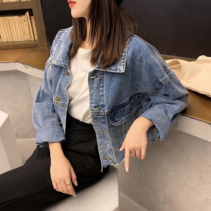 Bulk Denim Jacket Women Vintage EU Style Vintage Jackets Woman Eco-friendly Vintage Jeans Jacket