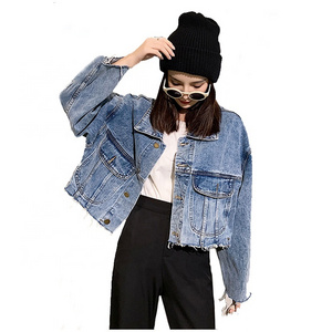 Bulk Denim Jacket Women Vintage EU Style Vintage Jackets Woman Eco-friendly Vintage Jeans Jacket