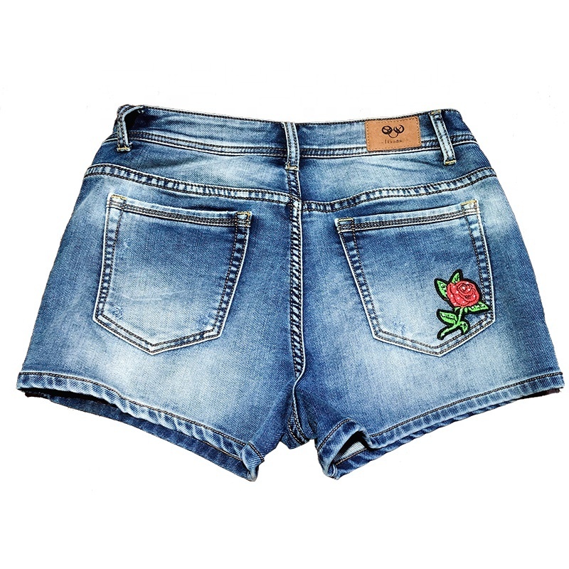 OEM Ladies luxury jeans denim short hot pants women's blank denim jeans wholesale