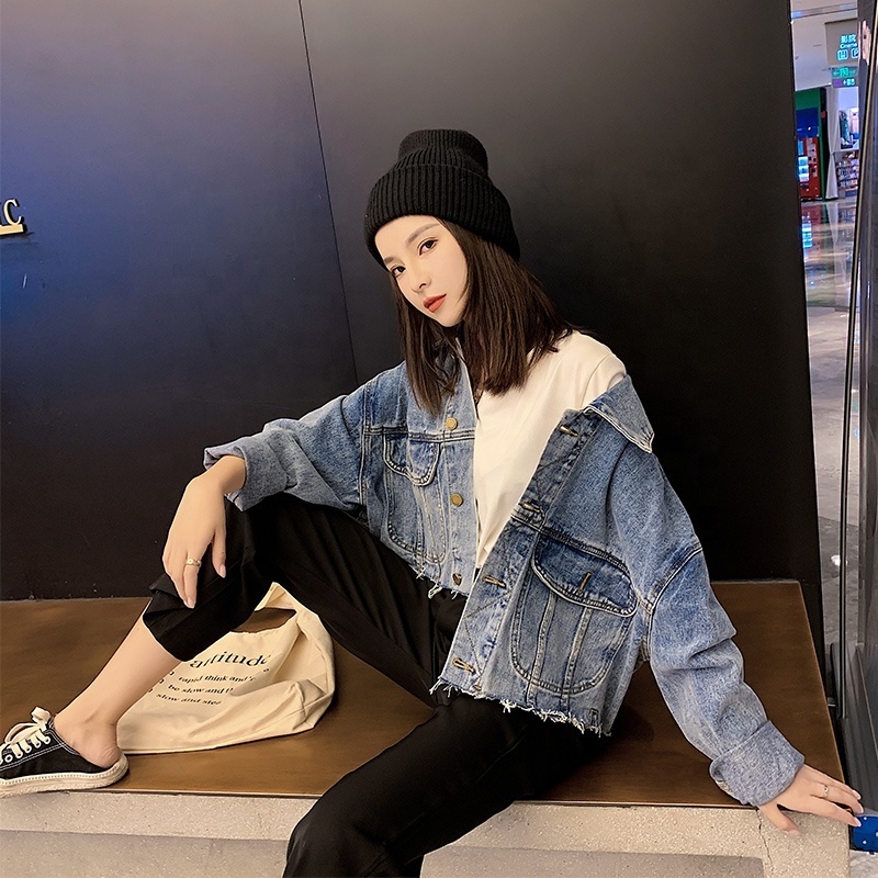 Bulk Denim Jacket Women Vintage EU Style Vintage Jackets Woman Eco-friendly Vintage Jeans Jacket