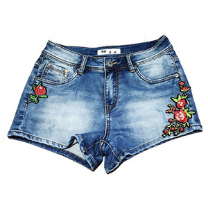 OEM Ladies luxury jeans denim short hot pants women's blank denim jeans wholesale